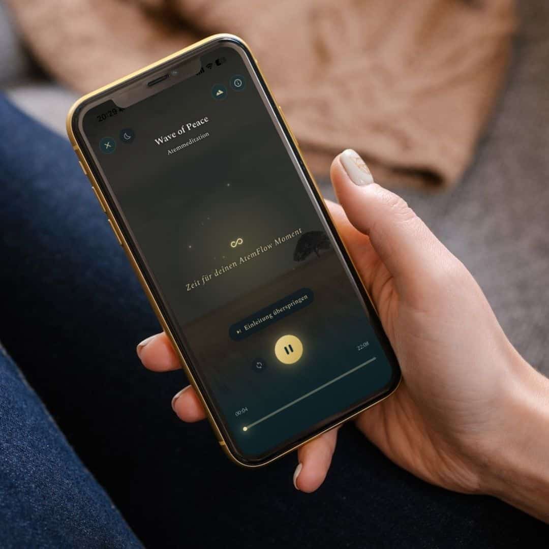 AtemFlow App: Atemmeditation Wave of Peace, ein ruhiger Moment am Abend